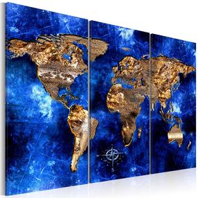 Kamštinė reprodukcija Artgeist Golden Continents PINNWAND247, 90 cm x 60 cm