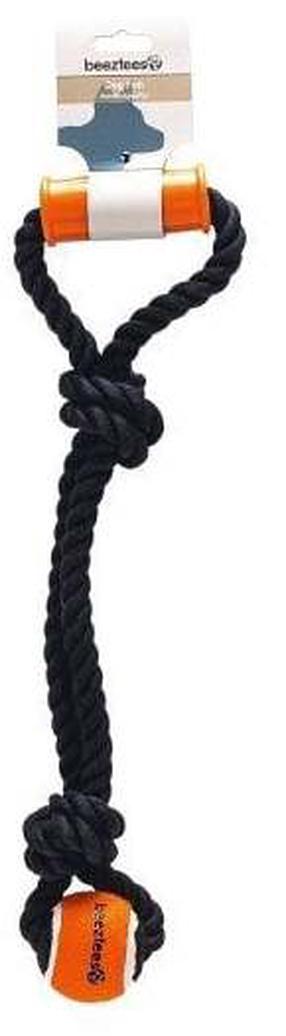 Rotaļlieta sunim, virves mantiņa Beeztees Puller+Tennis Ball Ya 641331, 50 cm, melna krās., 50