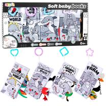 Kūdikio knygelė, rinkinys Lean Toys Soft, 23 cm, įvairių spalvų, 4 vnt.