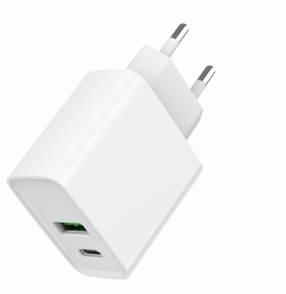 Telefono įkroviklis Gembird, USB Type C/USB Type A, balta sp.