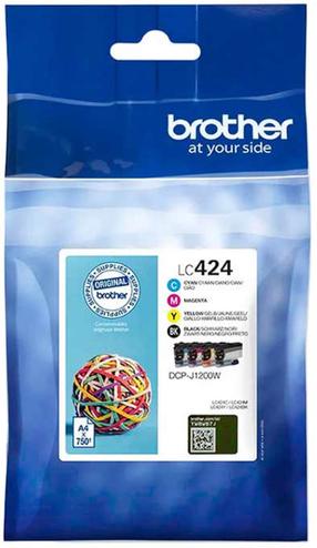 Tinte Brother LC-424VAL, dzeltens krās./melns krās./sarkana krās.