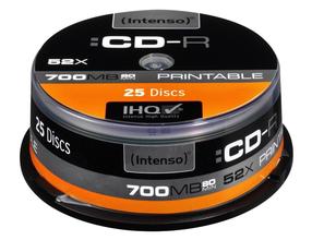 Įrašomas kompaktinis diskas Intenso CD-R, 700 MB, 25vnt.