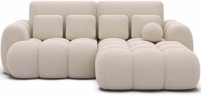 Kampinė sofa - lova Covelion Velvet Calmora 18, smėlio sp., dešininė, 167 x 260 cm x 105 cm