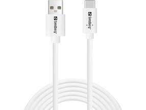 Kaabel Sandberg 336-14, USB-C/USB-A, 200 cm, valge v.