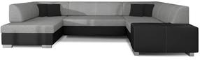 Kampinė sofa Havana Sawana 21, Soft 11, juoda sp./pilka sp., kairinė, 320 x 207 cm x 73 cm