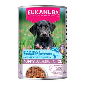 Šlapias šunų maistas Eukanuba, saldžioji bulvė/upėtakis, 0.4 kg