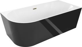 Vonia, kampinė Mexen Mia, 170 cm x 80 cm x 58 cm, ovalas, aukso sp./balta sp.