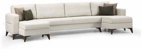 Kampinė sofa Atelier Del Sofa Kristal, smėlio sp., 90 x 303 cm x 86 cm