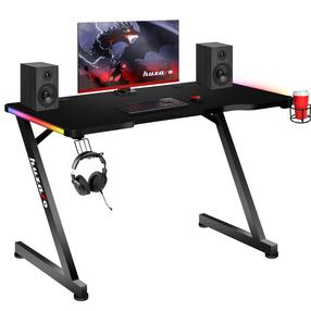 Kompiuterinių žaidimų stalas Huzaro Hero 2.5 RGB, 120 cm x 60 cm, 75 cm, juoda sp.