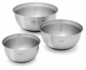 Maisto gaminimo dubenėlių rinkinys Brabantia, 26.2 cm, juoda sp./plieno sp., 6 l
