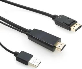 Провод MicroConnect HDMI to DisplayPort HDMI male, Displayport male, 1 м, черный цв.