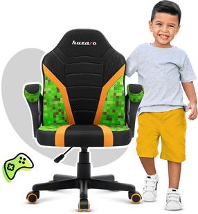 Žaidimų kėdė Huzaro Ranger 1.0, 43 x 43 x 88 - 94 cm, juoda sp./žalia sp.