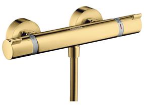 Термостатический смеситель для душа Hansgrohe Ecostat Comfort Polished, золотой цв.
