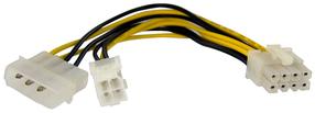 Kabelis StarTech EPS48ADAP 149603 LP4, 8 pin, 0.15 m, melna krās./dzeltena krās.