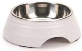 Bļoda dzīvniekam Beeztees Rimpu, 0.16 l, 14 cm x 13 cm x 4 cm, balta krās.