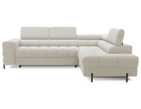 Kampinė sofa - lova Ferucce, šviesiai smėlinė, dešininė, 200 x 276 cm x 93 cm