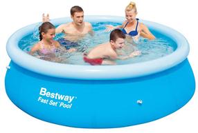 Бассейн, стержневой/надувной Bestway Fast set, синий цв., 366 x 76 см