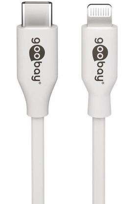 Vads Goobay USB C To Lightning USB-C, Lightning 8 pin male, 2 m, balta krās.
