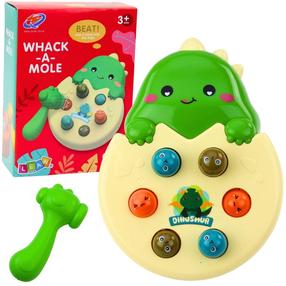 Spēle, dinozaurs Lean Toys Whack A Mole, 22 cm, zaļa krās.
