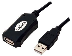Laidas Logilink USB to USB USB 2.0 A male, USB 2.0 A female, 5 m, juoda sp.