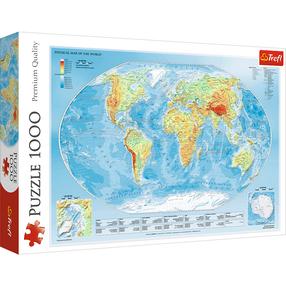 Пазл Trefl Physical World Map 10463, 68.3 см x 48 см, 1000 шт., многоцветный