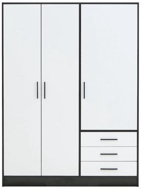 Skapis Forte Jupiter JPTS84T-T10, balta krās./melna krās., 60 cm x 144.6 cm x 220 cm