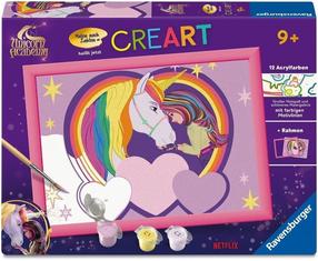 Tapymas pagal skaičius Ravensburger CreArt Unicorn Academy, įvairių spalvų