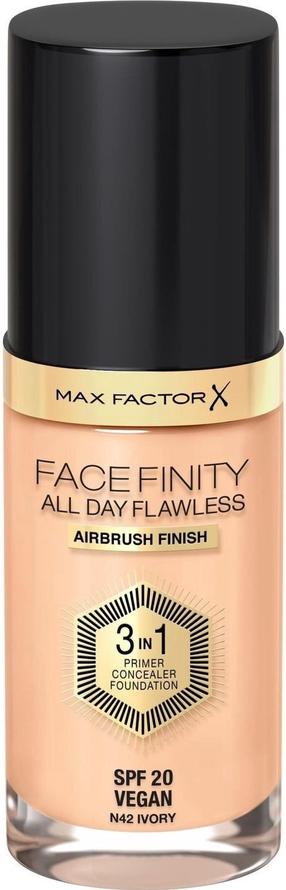 Šķidrā grima bāze Max Factor All Day Flawless 3 in 1 Facefinity, SPF 20, n42 ivory, 30 ml