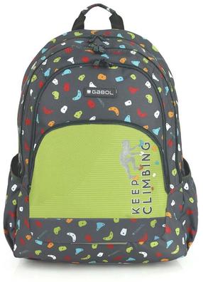 Kooli seljakott Gabol Climb 11G233240, roheline v./hall v., 44 cm x 32 cm x 18 cm
