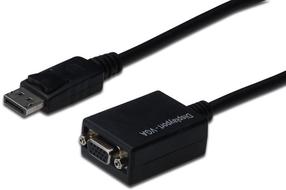 Adapteris Assmann Display port 1.2, HD15 jack, 0.15 m, melna krās.
