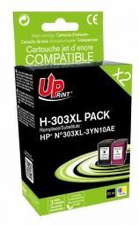 Rašalinio spausdintuvo kasetė Uprint H-303XL-PACK, juoda sp./geltona sp./žydra sp.