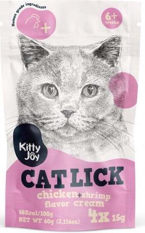 Kārumi kaķiem Kitty Joy Cat Lick, vistas gaļa/garneles, 0.015 kg, 4 gab.