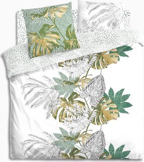 Gultas veļas komplekts Atmosphera Monstera, balta krās./zaļa krās., 65 x 65 cm, 220 x 240 cm
