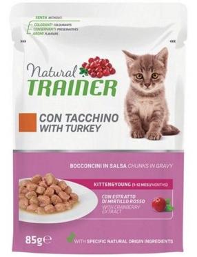 Mitrā kaķu barība Natural Trainer Kitten Turkey, tītara gaļa, 0.085 kg