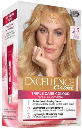 Plaukų dažai L’Oréal Paris Excellence Creme, natural light golden blonde sp., 9.3, 176 ml