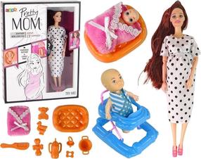 Беременная кукла, c аксессуарами Lean Toys Pretty Mom, 30 см, многоцветный