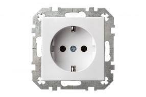 Kištukinis lizdas Liregus Epsilon IKL16-204-01 E/B, su įžeminimu, balta sp.