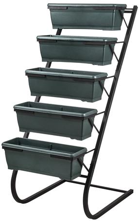 Puķu podu statīvs Kalune Design RS-001 596BUE9101, plastmasa/metāls, 56 cm x 85 cm, melna krās.