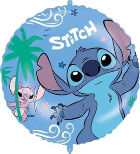 Folinis balionas apvalus GoDan Disney Stitch And Angel, mėlyna sp./rožinė sp.
