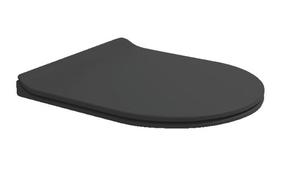 Tualetes sēdeklis ar vāku Flaminia App Slim, melna krās., 43.5 cm x 36.5 cm