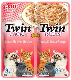 Šlapias kačių maistas Inaba Churu Twin Packs, vištiena/tunas, 0.080 kg x 12 vnt.