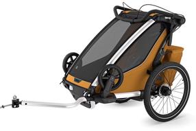 Jalgrattahaagis lastele Thule Chariot Sport 2, polüester/metall, kuldne v./must v.