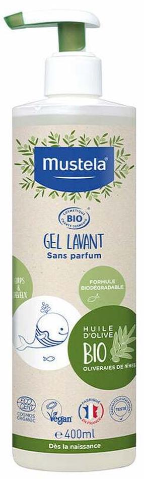 Детский гель для душа и шампунь Mustela Bio, 400 мл