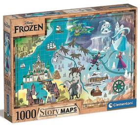 Puzle Clementoni Story Maps Frozen 39666, 50 cm x 70 cm, 1000 gab., daudzkrāsaina