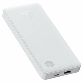 Nešiojamas įkroviklis (Power bank) Baseus, 10000 mAh, 15 W, balta sp.