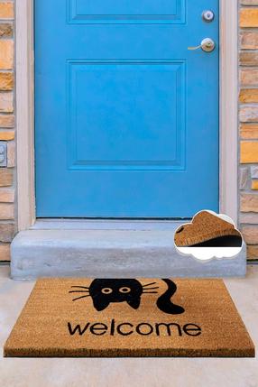 Durų kilimėlis Conceptum Hypnose Coco Reverse Cat, ruda sp./juoda sp., 40 cm x 60 cm