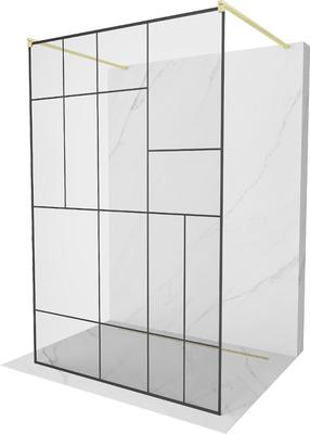Dušo sienelė Mexen Kioto Walk-in, 120 cm x 200 cm, brushed gold sp./grūdintas