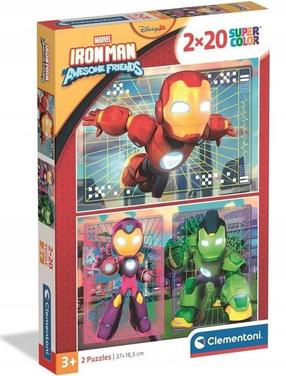Пазл 2in1 Clementoni IronMan Friends 24828, 18 см x 27 см, 40 шт., многоцветный