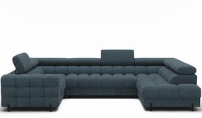 Kampinė sofa Fectory, mėlyna, 205 x 346 cm x 93 cm