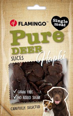 Skanėstas šunims Flamingo Hapki Pure Slices, elnių mėsa, 0.085 kg